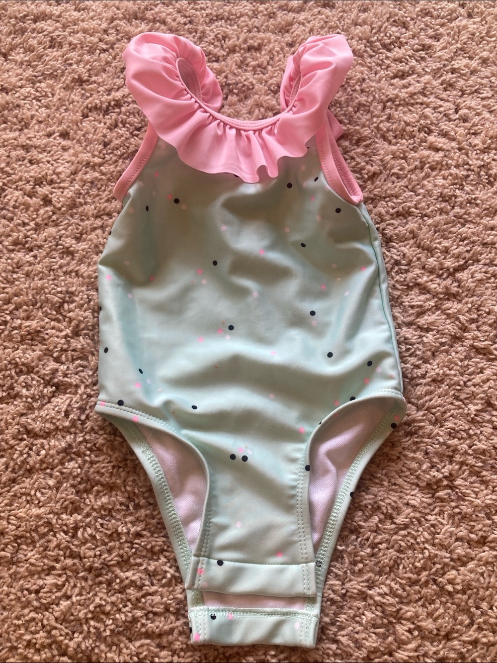 Cat & Jack Pink Ruffle Toddler One-Piece Swimsuit | Girls' UPF 50+ Bathing Suit